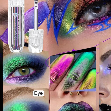 Chameleon Metal Lip Gloss Liquid Lipstick Brightening Long-Lasting Lip Gloss Multi-Color Long-Lasting Moisturizing Non-Stick Cup