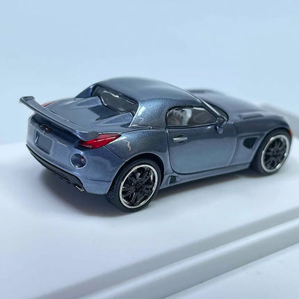 In Stock Mk 1:64 Pontiac Solstice Gxp Diecast Model Grey Metallic Limited Edition Collectible With Display Base Toys Gift Boy