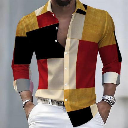 2026 New Men's Striped Long-Sleeved Shirt - Stylish, Business Casual, and Comfortable Men's Top, Suitable for Various Occasions.