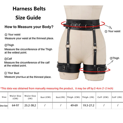 Women's Leather Leg Harness and Butt Harness BDSM Lingerie Set Valentine's Day Gift Rave Costume Belt Clothing Accessories