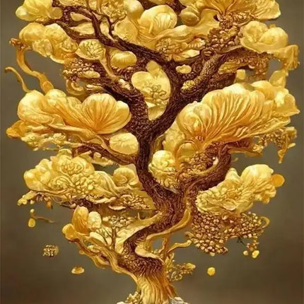 Modern Golden Fortune Money Trees Prints Canvas Wall Art Simple Landscape Poster for Living Room Home Office Decor