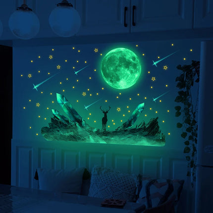 DIY Glow-in-the-Dark Star and Moon Wall Decals: PVC Glow-in-the-Dark Space Stickers, Perfect for Kids' Bedrooms and Home Decor