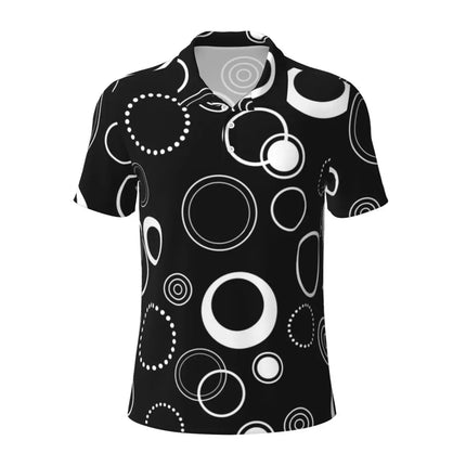 Vintage 70s Circles Casual Polo Shirts Psychedelic Pattern T-Shirts Short Sleeve Shirt Daily Fashion Tops Gift Clothing