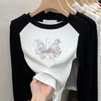 130 cm / Bu butterfly [black and white cotton]