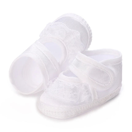 Newborn Baby's First Baptism Shoe: Newborn Boys and Girls' White Baptism Shoes Soft Sole Walking Shoes Multiple Styles-9CM/10CM