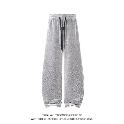 Men's Mesh Jogger Pants Wide Leg Drawstring Elastic Waist Baggy Curved Sweatpants Athletic  Relaxed Fit Casual Lantern Pants