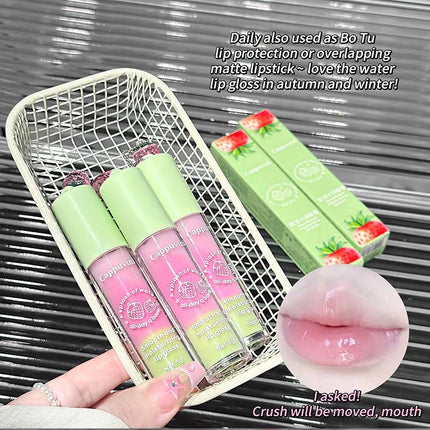 Cappuvini Lip Balm Water Light Moisturizing Hydrating Anti-Wrinkle Lip Care Korean Style Plump Lips Low Price Mirror Type Unisex Winter Essential