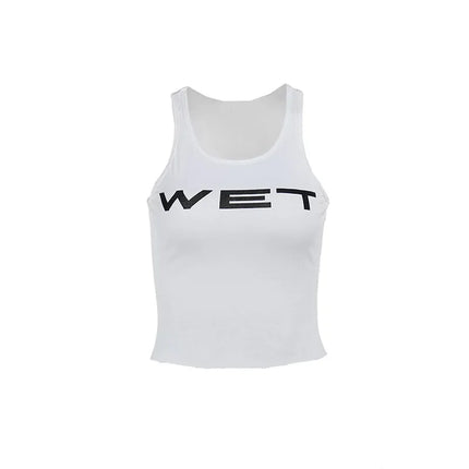 PixieKiki Wet Letter Print White Crop Top Shirt Y2k Streetwear Sexy Summer Clothes for Women Tank Tops 2024 P66-AE10