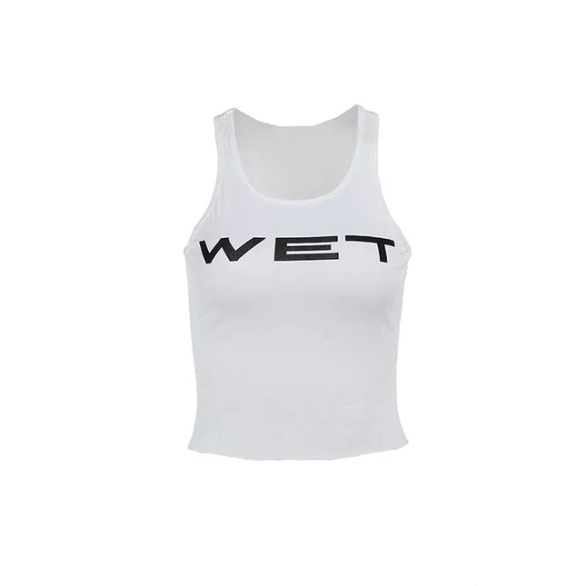 PixieKiki Wet Letter Print White Crop Top Shirt Y2k Streetwear Sexy Summer Clothes for Women Tank Tops 2024 P66-AE10