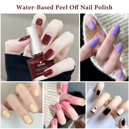 6pcs/set 15ml Water-Based Nail Polish Long Lasting Quick Drying No Need of Lamp to Cure Nail Supplies Vernis for Nails Manicure