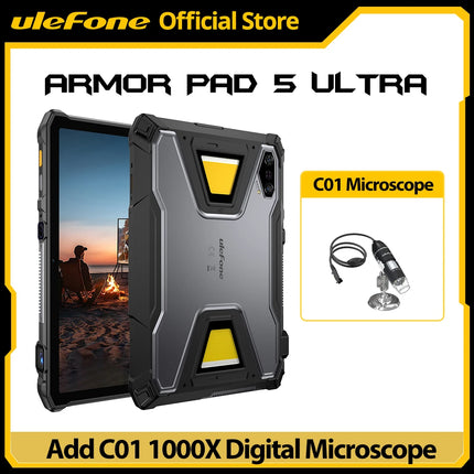 Ulefone Armor Pad 5 Ultra 5G Rugged Tablet Portable Projector 200LM 24200 mAh 120W Up to 12GB +512GB Android 15 11" FHD 64MP
