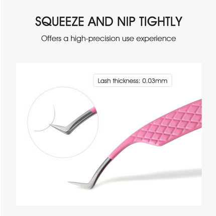 Natuhana Rose red Tweezers Stainless Steel  Tweezers High Precision Anti-static Tweezers for Eyelash Extensions Makeup