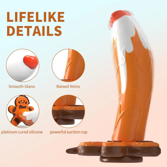 Monster Dildo Silicone Fantasy Colorful Cute Dildo Gingerbread Man Strong Suction Cup Dragon Dildo Anal Plug Sex Toys For Women