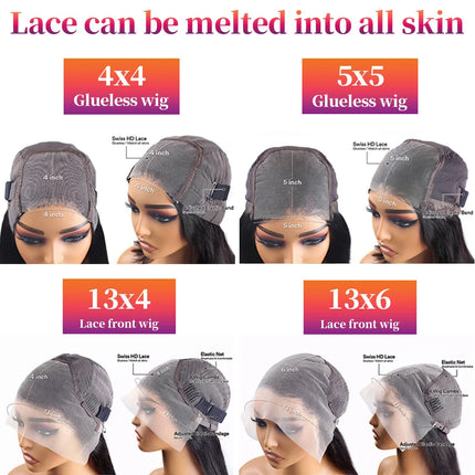 30 Inch Straight Human Hair Wigs 4x4 5x5 Glueless Bone Straight Lace Front Wigs 13x4 13x6 HD Lace Frontal Wigs For Black Women