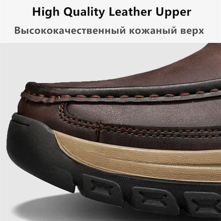 Brand Men Shoes High Quality Genuine Leather Men's Casual Shoes Slip On Comfort Business Man Flats Shoes Outdoor Men Work Shoes