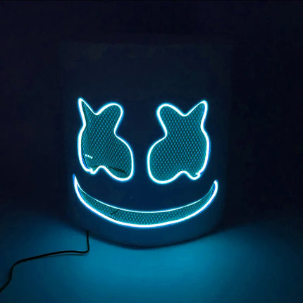 Hot sale Luminous Head Cover luminous DJ Marshmello mask Glowing Cosplay Headgear for Neon Night Club Music Rave Props