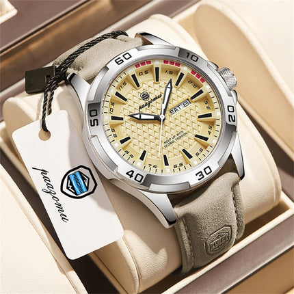 PAAZOMU Men's Luxury Brand Watch Waterproof Luminous Date Week Quartz Wristwatch for Men Stainless Steel Fashion Sports Watches