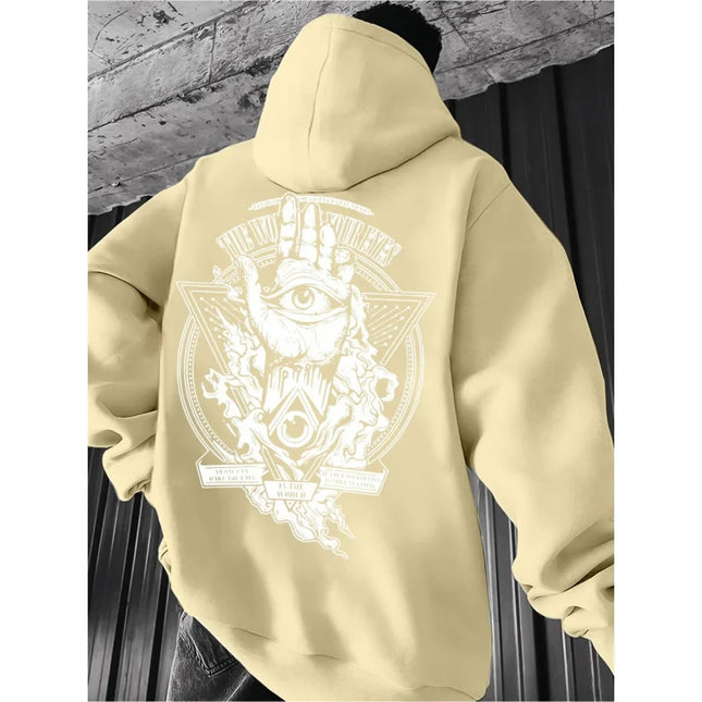 Ling Moyun'S Selected Spring And Autumn Essential Hooded Pullover Sweatshirt, Fashionable Printed Craftsmanship,
