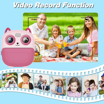 Kids Camera Instant Print Photo, Portable Thermal Printing Camera Toy with HD Digital Video, for 3-12 Years Old Boys Girls