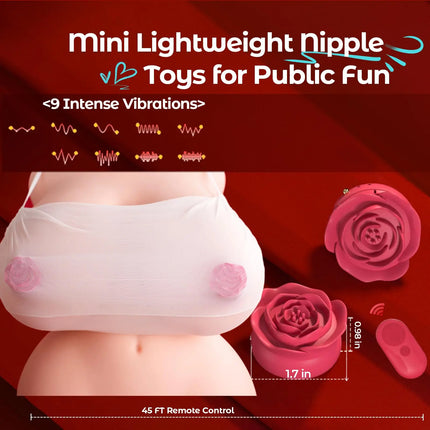 Remote Control Silicone Vibrating Nipple Clamps for Women Mini Invisible Adjustable Female NippleClampsRoseVibrator