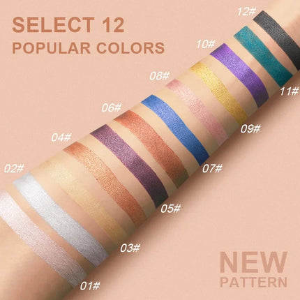 12Colors Glitter Eyeshadow Pen Long Lasting Matte Eye Shadow Palette Shiny Highlighter Silver Purple Eyeliner Pencil Cosmetics