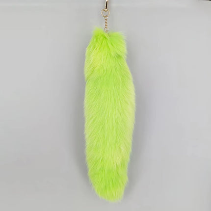 natural fox fur tail keychain furry 2024 chic y2k  beautiful accessory length 40 cm Car Keychains For Women