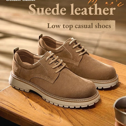 Golden Camel Men's Shoes 2026 New Business Casual Soft-Soled Leather Shoes High-Quality Non-slip Velvet Warm Work Shoe