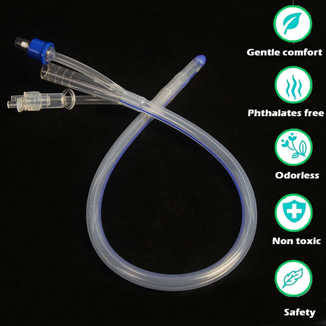Silicone Urethral Sounding Dilator Penis Plug, 3 Way Silicone Foley Balloon Bladder Catheter, Sex Toys for Men