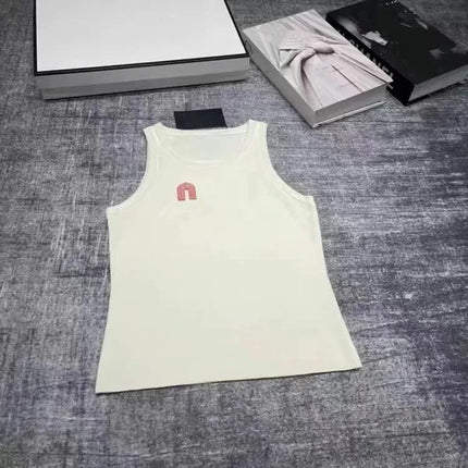 2025 Spring/Summer New Women's Heavy Industry Crystal Diamond Decorative Slim Sleeveless Tank Top