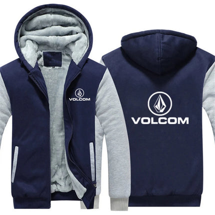 2025 New Thicken Warm Jacket Autumn And Winter VOLCOM Print Man's Cotton Lining Comfortable Coat Popular Hoodies