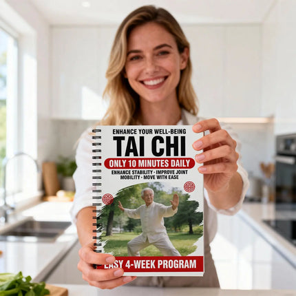 Tai Chi Practice Book for Seniors & Beginners Spiral-Bound Martial Arts Exercise Manual with Progressive Daily Workout Pages