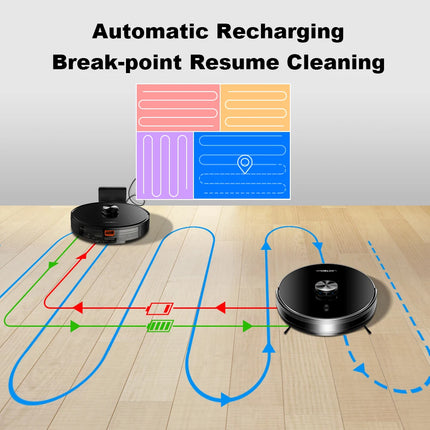 Liectroux/LILIN X6 Robot Vacuum Cleaner,Laser System,6500Pa,Smart Home Appliance,Restricted Area Map,Zone Cleaning for Carpet