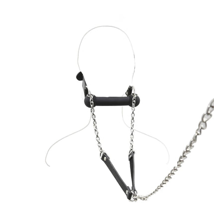 Thierry Silicone Bone Gag with Leash, Fetish SM Toys Bondage Open Mouth Gags,Adult Sex Toys For Couple Adult Games