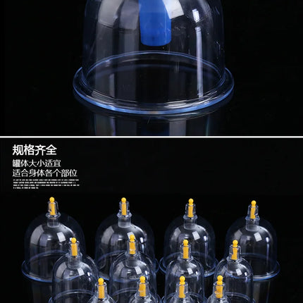 12or24 Pieces Suction Cups Massage Vacuum Cupping Body Massager Plastic Vacuum Suction Therapy Cupping Set Cans for Massage
