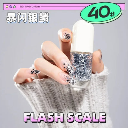 Water-based Nail Polish Tearable Baking Free Solid Color Nail Polish Gel Professional Semi-Permanent Varnish Nail Salon Polish