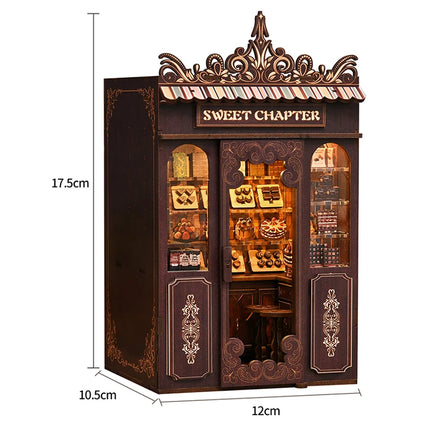 NEW DIY Wooden Book Nook Figurines Miniatures Doll House Kit 3D Puzzle Bookend for Friends Birthday Gifts Home Decor Crafts