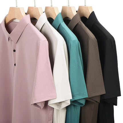 BROWON New Collection 2026 Golf Shirts Mens Short Sleeve Solid Color Turn Down Collar Business Plain Shirt for Man