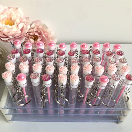 Gold Eyelash Brushes Spoolies Reusable Lash Mascara Wands In Tubes Eyebrow Comb Container Applicators Tools With Keychain