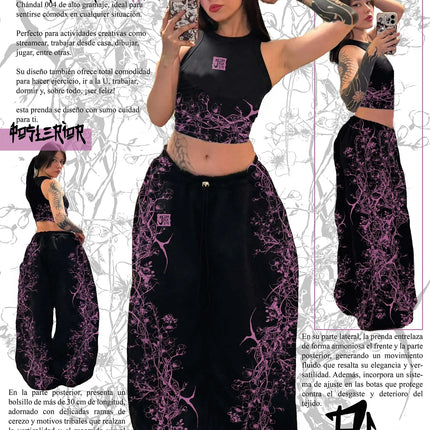 Y2K Pink Goth Tree Bark Wide Leg Pants High Street Unisex Couple Trousers Vintage Crack Texture Low Rise Baggy Streetwear