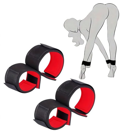 Adjustable Leg Spreader Restraint Set Soft Padded Wrist Ankle Cuffs Comfort Kit for Couples Adult Bedroom Games