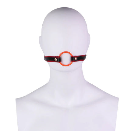 LEZEE Leather Mouth Gags Silent Oath Gag Breathable Open Oral Belt Adults Game Bondage Gear High Quality Microfiber Sexual Belt