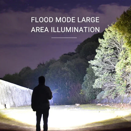 High Power LED Flashlight Long Range Tactical Torch Telescopic Zoom USB Rechargeable Portable Lamp For Outdoor Emergency Fishing