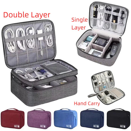 Travel Cable Storage Bag Organizer / Sac Rangement Câbles Voyage