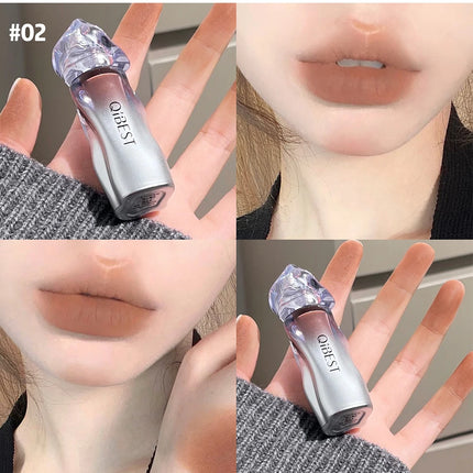 QIBEST Matte Velvet Liquid Lipstick Natural Long-Lasting Highly Pigmented Lip Mud Portable Finish Universal Lip Gloss Makeup