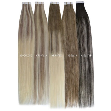 [12 Months] Ugeat Invisible Tape in Human Hair Extensions 10A Grade Seamless Skin Weft Injection Virgin Tape in Hair 2.5G/Pieces