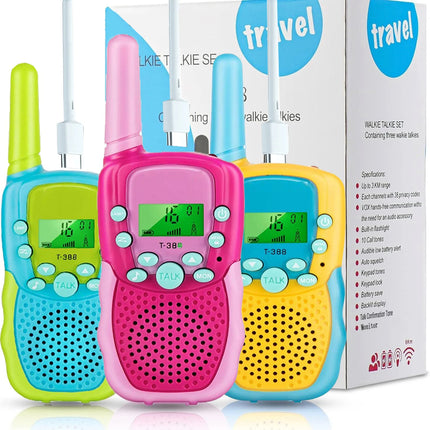 Walkie Talkies for Kids 22 Channels 2 Way Radio Toy with Backlit LCD Flashlight 3 Miles Range for Outside Camping Hiking
