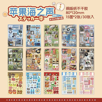 Cartoon Mini Sticker Book Tiny Pet Food Stickers Book Children Girls Nail Sticker Decor DIY Notebook Scrapbook Planner Decals