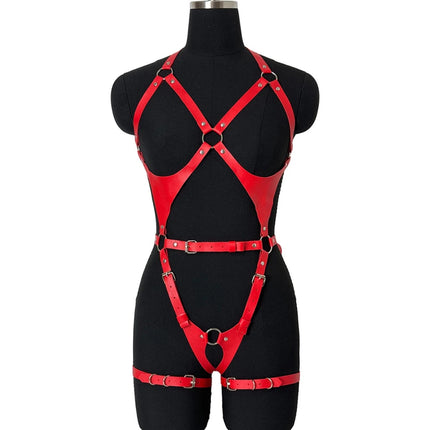 Women Sexy Body Harness Belt PU Leather Belt Bdsm Bondage Lingerie Harness Goth Fetish Clothing Festival Rave Outfit
