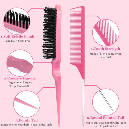 7-Piece Hairbrush Set with Mini Spray Bottle Wide-Tooth Comb Crocodile Clip And Other Hairdressing Accessories for Beauty Care