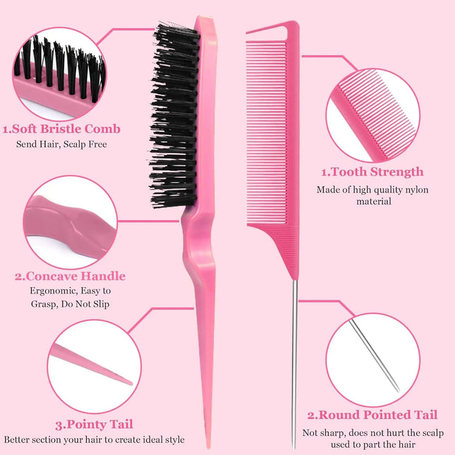 7-Piece Hairbrush Set with Mini Spray Bottle Wide-Tooth Comb Crocodile Clip And Other Hairdressing Accessories for Beauty Care